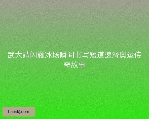 武大靖闪耀冰场瞬间书写短道速滑奥运传奇故事