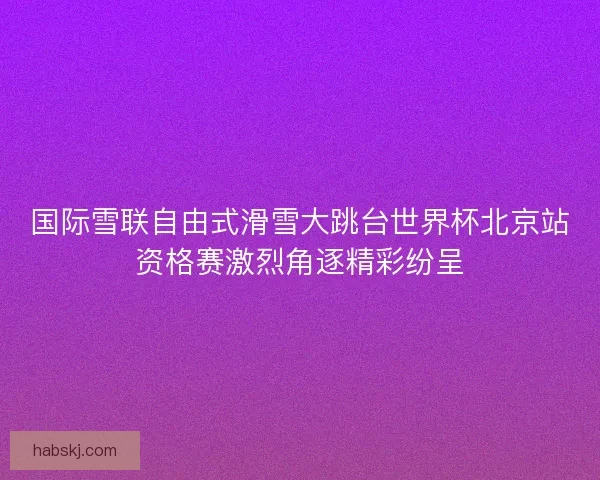 国际雪联自由式滑雪大跳台世界杯北京站资格赛激烈角逐精彩纷呈