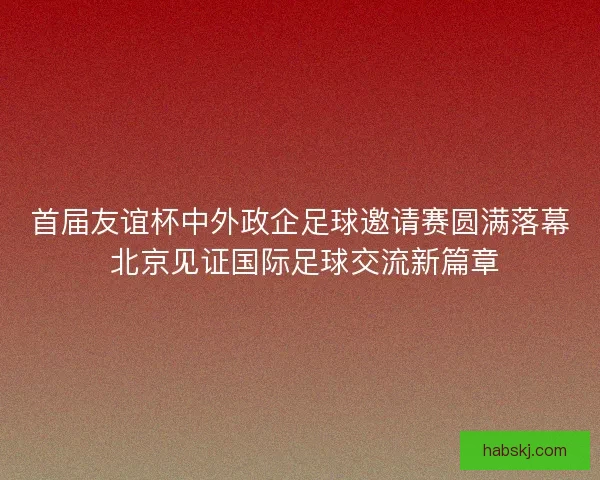 首届友谊杯中外政企足球邀请赛圆满落幕 北京见证国际足球交流新篇章